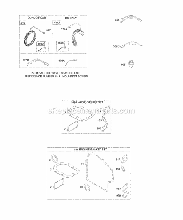 Page B Diagram and Parts List for 19E412-1134-E1  Briggs and Stratton Engine